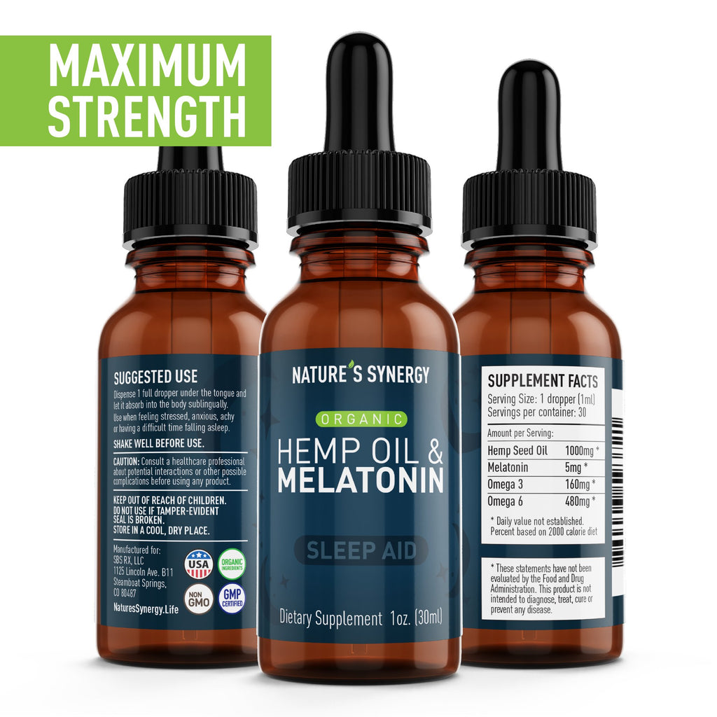 Hemp Oil & Melatonin - 2 Bottles - herbal supplement